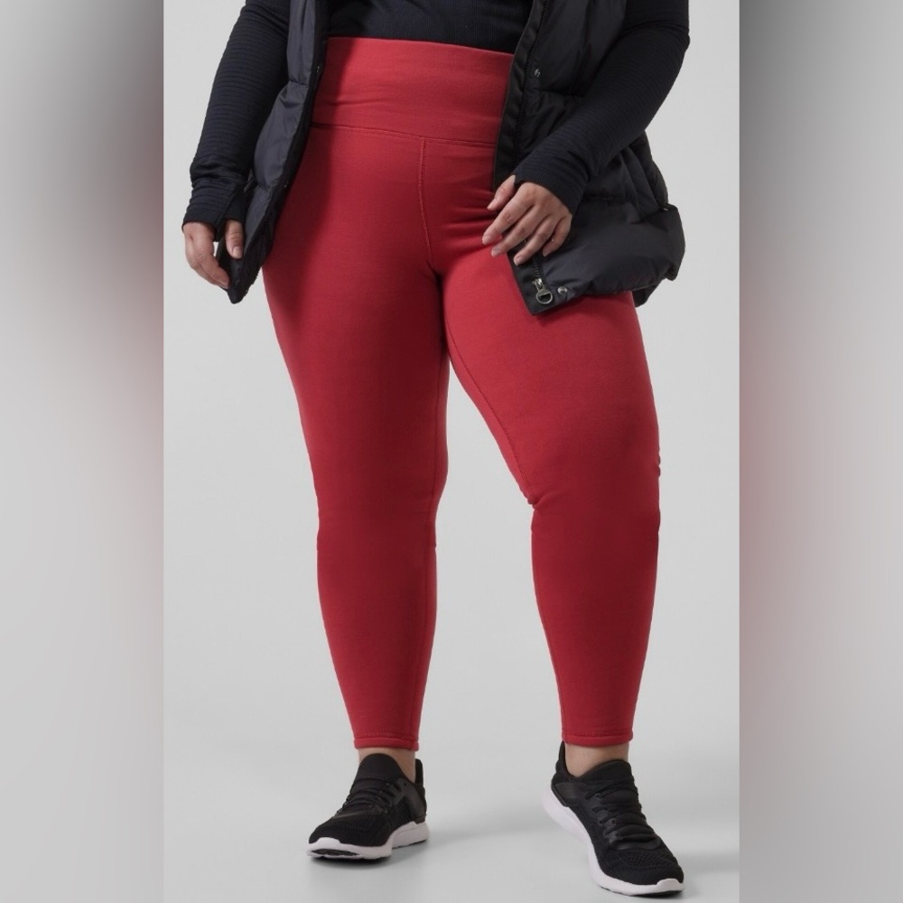 ATHLETA Womens Altitude Pant in Polartec Power‎ Stretch Leggings Thermal Red 2X